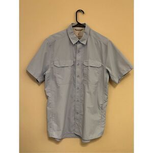 Royal Robbins Pale Blue Global Expedition Button Down Hiking Shirt Medium